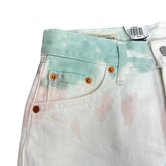 NWT Levi's Premium Deconstructed High Rise Tie Dye raw hem women's skirt size 25 - Picture 7 of 9